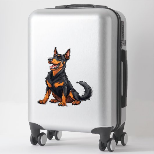Blij zwart en bruin hond sticker (Koffer)