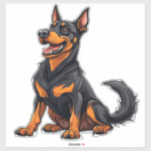 Blij zwart en bruin hond sticker (Vel)