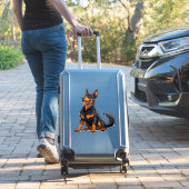 Blij zwart en bruin hond sticker (Koffer Insitu)