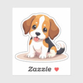 Blijbe Beagle Puppy – Chibi Kunststicker Sticker (Vel)