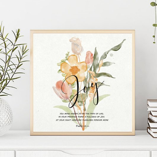 Blijdalspsalm 16:11 oranje bloem poster