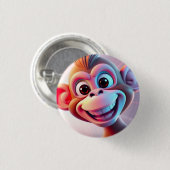Blijde Apen Jungle Vibes Ronde Button 3,2 Cm (Voorkant /achterkant)