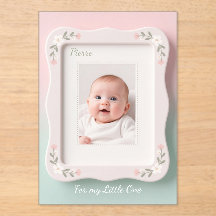 Blijde Baby Bloem Roze Groen Lijst