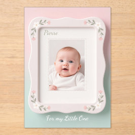 Blijde Baby Bloem Roze Groen Lijst Acryl Uitnodigingen
