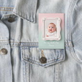 Blijde Baby Bloem Roze Groen Lijst Button (Insitu)