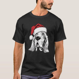 Blijde Basset Hound Kerstman Hond op Basset Hound  T-shirt