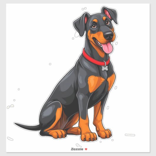 Blijde Black and Tan Hond Sticker (Vel)