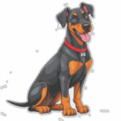 Blijde Black and Tan Hond Sticker (Voorkant)