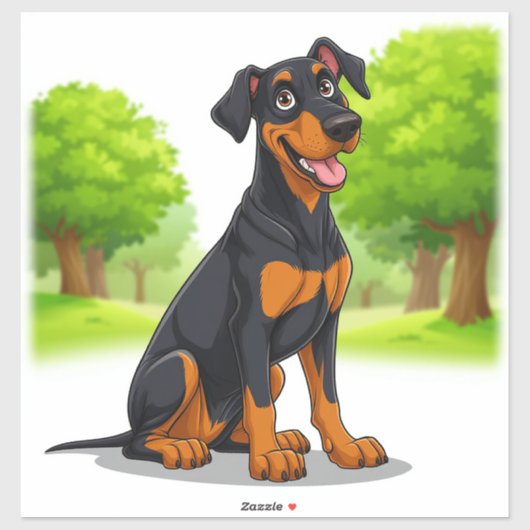 Blijde Black and Tan Hond Sticker (Vel)