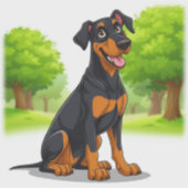 Blijde Black and Tan Hond Sticker (Voorkant)