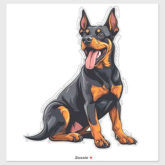 Blijde Black and Tan Hond Sticker (Vel)