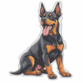 Blijde Black and Tan Hond Sticker (Voorkant)