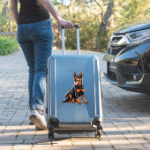 Blijde Black and Tan Hond Sticker (Koffer Insitu)