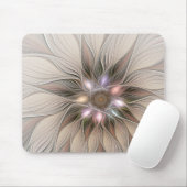 Blijde Bloem Abstract Beige Bruine Bloemige Fracta Muismat (Met muis)