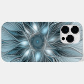 Blijde Bloem Abstract Blauw Grijs Bloemig Fractal Case-Mate iPhone Case (Achterkant (horizontaal))
