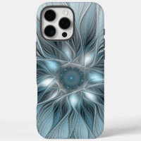 Blijde Bloem Abstract Blauw Grijs Bloemig Fractal