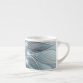 Blijde Bloem Abstract Blauw Grijs Bloemig Fractal Espresso Kop (Rechts)