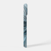 Blijde Bloem Abstract Blauw Grijs Bloemig Fractal iPhone 15 Case (Rechterkant)