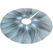 Blijde Bloem Abstract Blauw Grijs Bloemig Fractal Kerstboom Rok (Gekanteld)