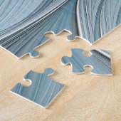 Blijde Bloem Abstract Blauw Grijs Bloemig Fractal Legpuzzel (Zijkant)