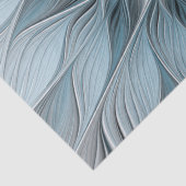 Blijde Bloem Abstract Blauw Grijs Bloemig Fractal Tissuepapier (Detail)