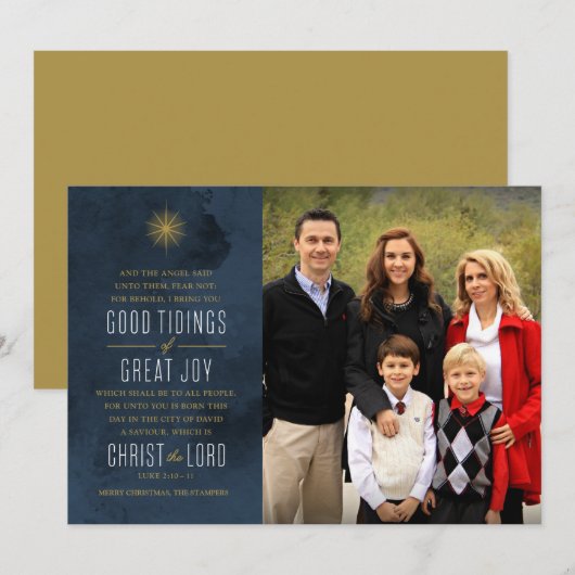 Blijde Boodschap van Groot Geluk Feestdagenkaart (Voorkant / Achterkant)