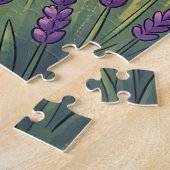 Blijde Border Collie in Lavendelveld Legpuzzel (Zijkant)