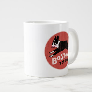 Blijde Boston Terrier hardlopend Aardige Cartoon Grote Koffiekop