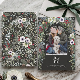 Blijde Botanische Kerst Persoonlijke Boog Foto Feestdagenkaart