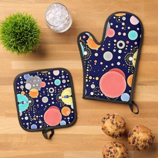 Blijde Bubble Universe Vision Ovenwant & Pannenlap Set (Top down)
