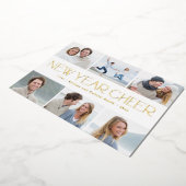 Blijde Collage FOIL Gelukkig Nieuwjaar Fotokaart Folie Feestdagenkaart (Gedraaid)