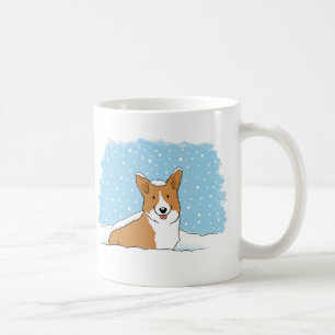 Blijde Corgi in de Sneeuw   Lieve Winter Vakantie  Koffiemok