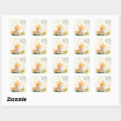 Blijde Corgi met Vlinderdans Vierkante Sticker (Vel)