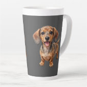 Blijde Dachshond Puppy Latte Mok (Rechterhoek)