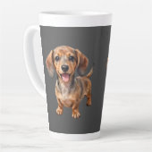 Blijde Dachshond Puppy Latte Mok (Linkerhoek)