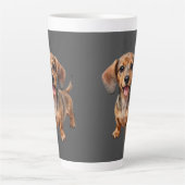 Blijde Dachshond Puppy Latte Mok (Voorkant)