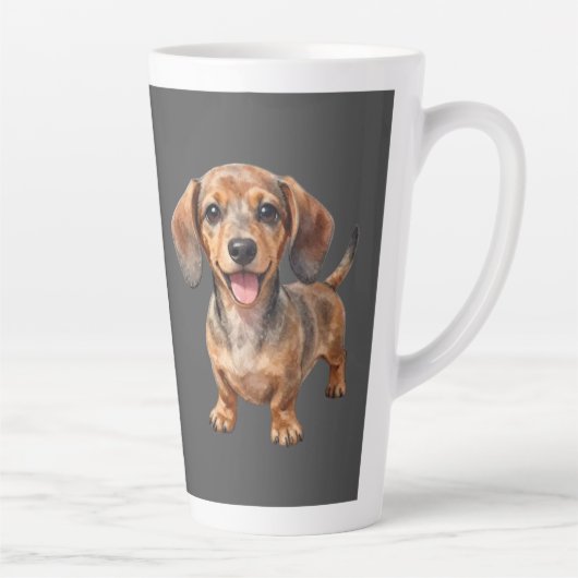 Blijde Dachshond Puppy Latte Mok (Rechts)
