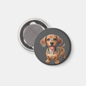 Blijde Dachshond Puppy Magneet (Voorkant / Achterkant)