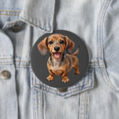 Blijde Dachshond Puppy Ronde Button 4,0 Cm (In situ)