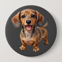 Blijde Dachshond Puppy Ronde Button 4,0 Cm