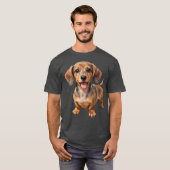 Blijde Dachshond Puppy T-shirt (Voorkant volledig)