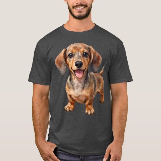 Blijde Dachshond Puppy T-shirt (Voorkant)
