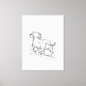 Blijde Dachshond – Saus Dog Illustratie Canvas Afdruk (Voorkant)