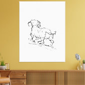 Blijde Dachshond – Saus Dog Illustratie Canvas Afdruk (Insitu (Woonkamer))