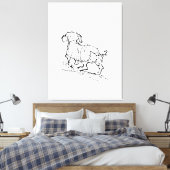 Blijde Dachshond – Saus Dog Illustratie Canvas Afdruk (Insitu (Slaapkamer))