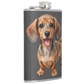 Blijde Dachshund Puppy Heupfles (Rechts)