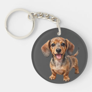 Blijde Dachshund Puppy Sleutelhanger