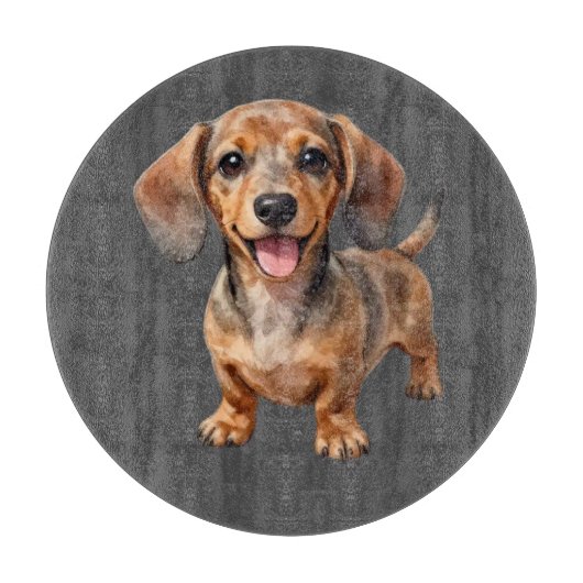 Blijde Dachshund Puppy Snijplank (Voorkant)