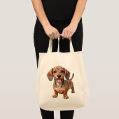 Blijde Dachshund Puppy Tote Bag (Voorkant (product))