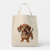 Blijde Dachshund Puppy Tote Bag (Achterkant)